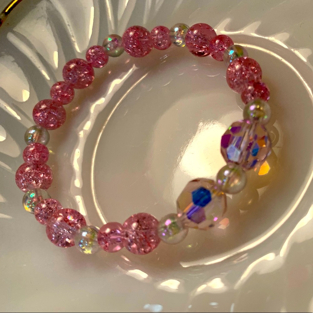 Handmade Pink Bead Bracelet